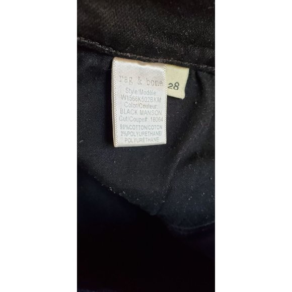 Rag & Bone Women's High Rise Ankle Skinny Black Denim Jeans 28 Stretch Raw Hem - Picture 3 of 8